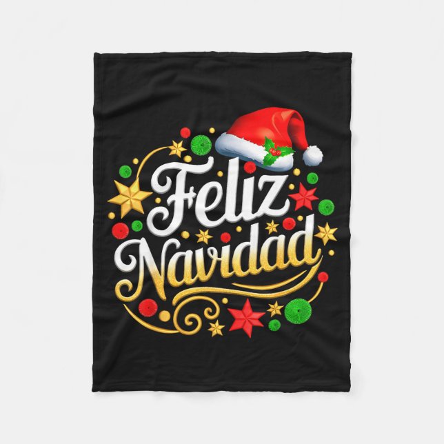 Couverture Polaire Feliz Navidad Spanish Mexican Christmas Xmas Holid (Devant)