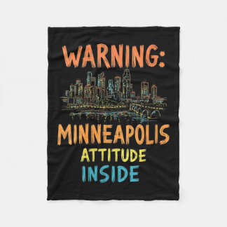 Couverture Polaire Femens Funny Minneapolis Minnesota Nuit Skyline V