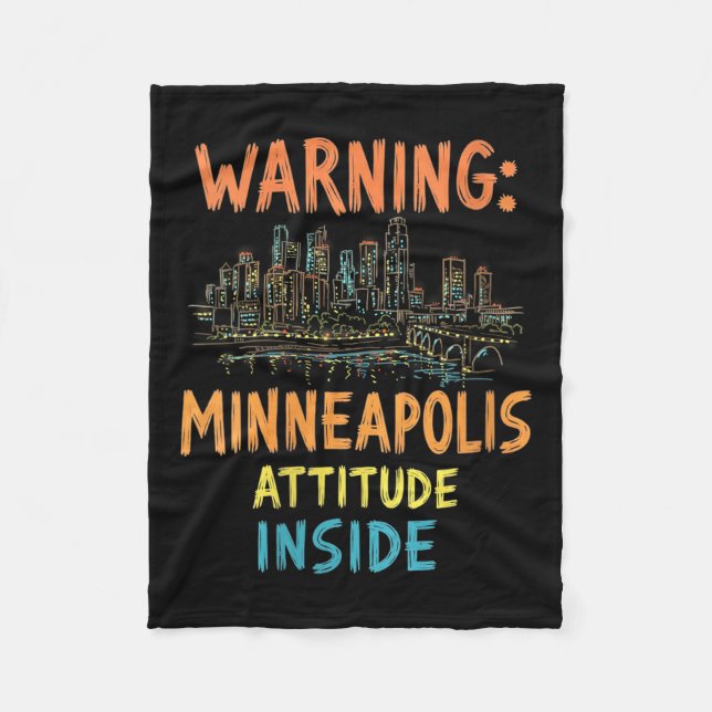 Couverture Polaire Femens Funny Minneapolis Minnesota Nuit Skyline V (Devant)