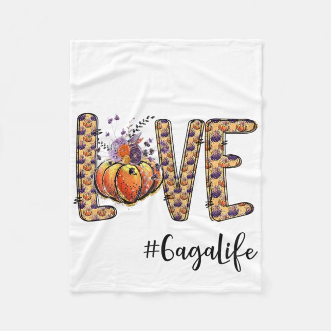 Couverture Polaire Femens Love Gaga Vie Citrouille Automne Halloween (Devant)