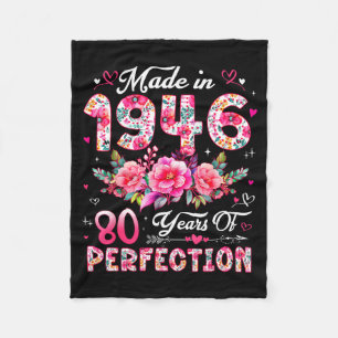 Couverture Polaire Femme 80 Ans Fabriquée En 1946 Florale 80e Anniver