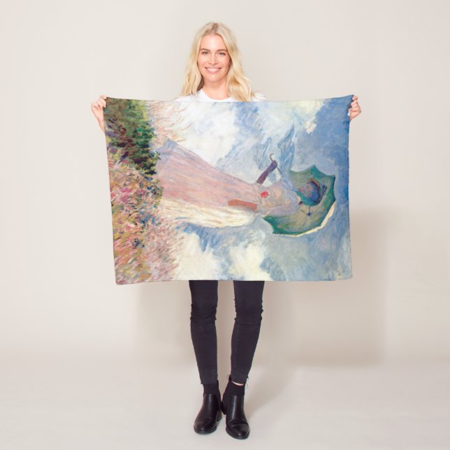 Couverture Polaire Femme à l'omrelle, Claude Monet, 1886 (En situation)