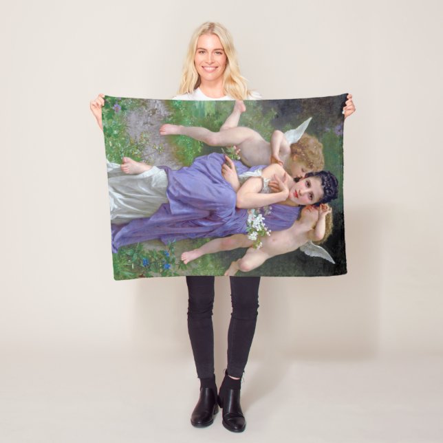 Couverture Polaire Femme avec Cupidon, Bouguereau (En situation)