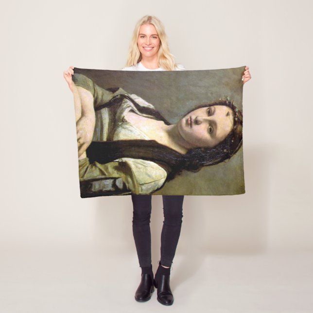 Couverture Polaire Femme avec perle, Camille Corot, 1868-1870 (En situation)