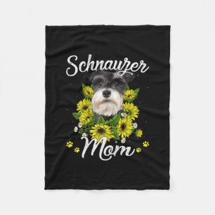 Couverture Polaire Femme Chien Maman Jour Cadeau Sunflower Schnauzer