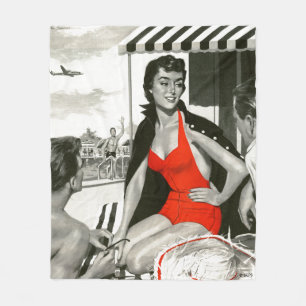 Couverture Polaire Femme d'un rouge ardent