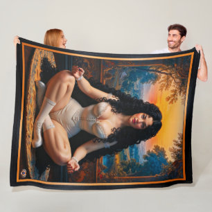 Couverture Polaire Femme élégante en harmonie méditative par Xzendor7