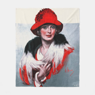 Couverture Polaire Femme en Casquette rouge