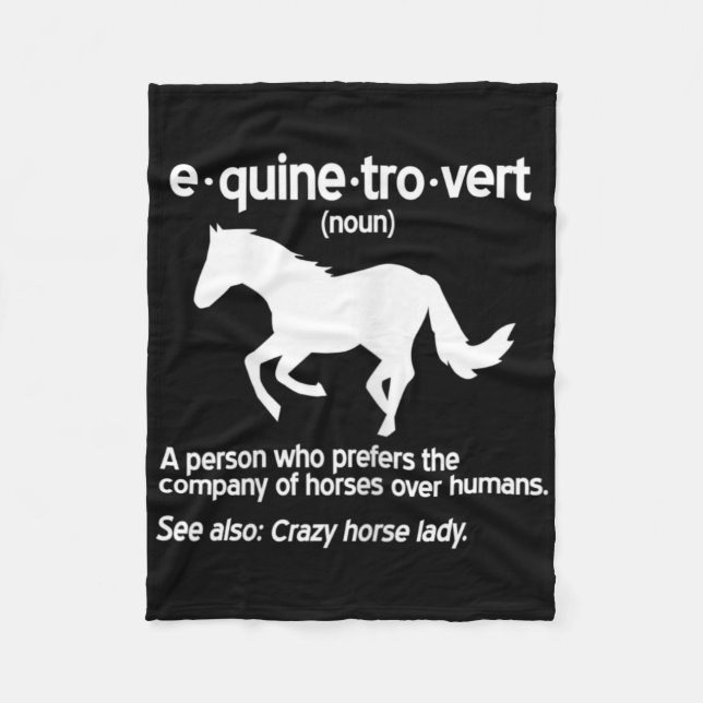 Couverture Polaire Femme Equinetrovert Définition Cheval Equin Lady (Devant)