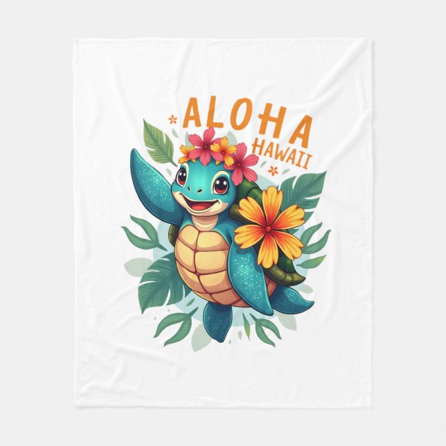 Couverture Polaire Femme Hawaiienne-Chemise Aloha Hawaii (Devant)