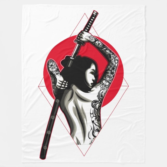 Couverture Polaire Femme japonaise Warrior (Devant)