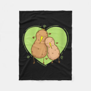 Couverture Polaire Femme Oiseau Kiwi est amoureux du fruit Kiwi Anima