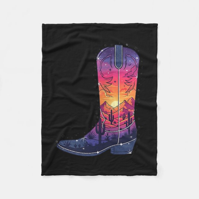 Couverture Polaire Femme Sky Cowgirl Boot Desert Sunset Dreamers Boh (Devant)