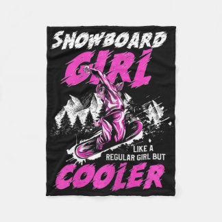 Couverture Polaire Femme Snowboard Girl Beaucoup Glacière Snowboard