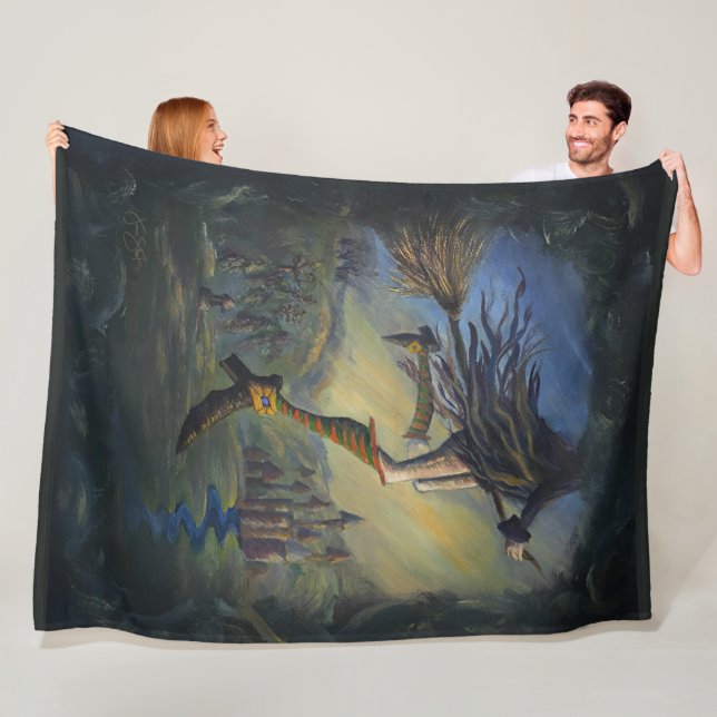 Couverture Polaire Femme Sorcière (En situation)