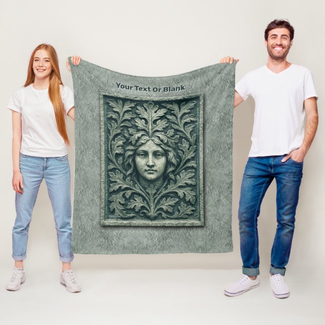 Couverture Polaire Femme verte - Pierre (En situation)