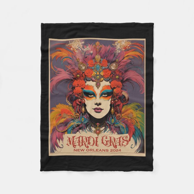 Couverture Polaire Femmes de Mardi Gras vintage  (Devant)