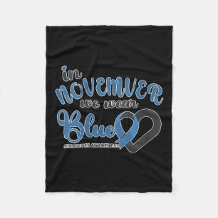 Couverture Polaire Femmes En Novembre Nous Portons Bleu Coeur Ruban D