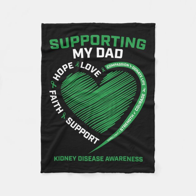 Couverture Polaire Femmes Enfants Père Papa Maladie du rein Sensibili (Devant)