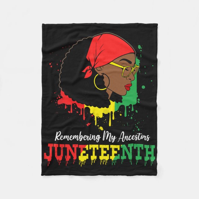 Couverture Polaire Femmes Noires Juneteenth Se souvenir de mes ancêtr (Devant)