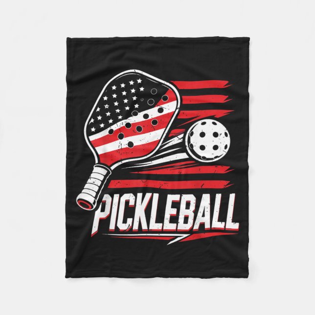 Couverture Polaire Femmes Pickleball 4 juillet Drapeau américain (Devant)