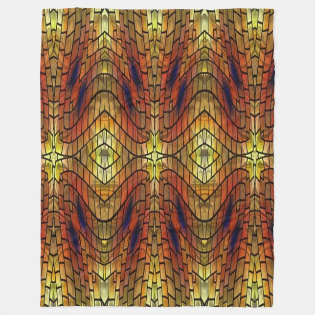 Couverture Polaire Fenêtres en verre orange jaune (Devant)