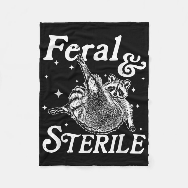 Couverture Polaire Feral Et Stérile, Funny Raccoon Meme (Devant)