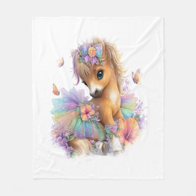 Couverture Polaire Ferme à cheval arc-en-ciel été (Devant)