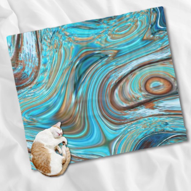 Couverture Polaire ferme bleu turquoise Tourbillons turquoise à grain (farmhouse teal blue Woodgrain turquoise swirls Fleece Blanket)