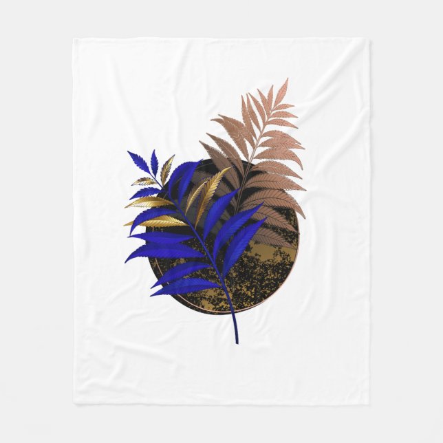 Couverture Polaire Ferme bleue sur cercle noir (Devant)
