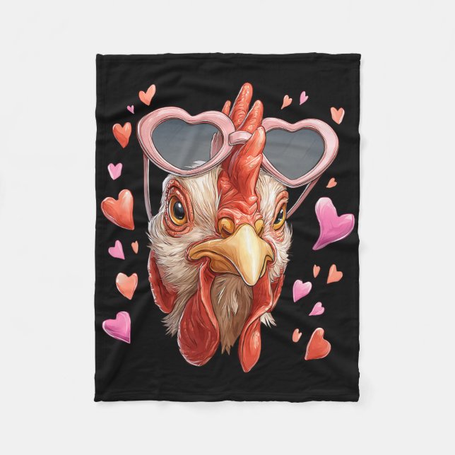 Couverture Polaire Ferme de poulets Fête de la Saint-Valentin Cœur Su (Devant)