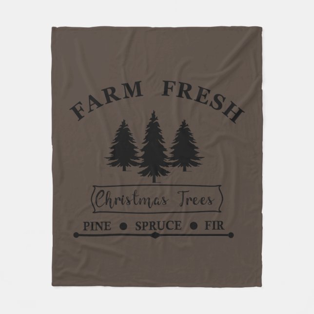 Couverture Polaire Ferme des arbres de Noël frais (Devant)