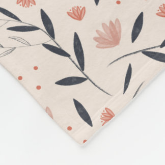 Couverture Polaire Ferme rustique Coral Florals