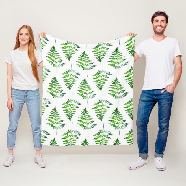 Couverture Polaire Fern Motif Feuille (En situation)