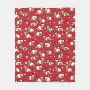 Couverture Polaire Ferret de Noël