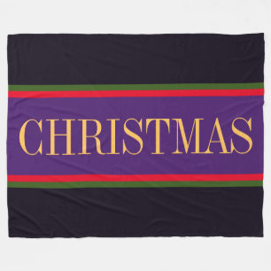 Couverture Polaire Festif Violet Noir Rouge Vert NOËL Trappes