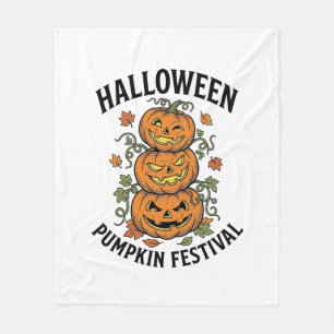 Couverture Polaire Festival de citrouilles d'Halloween Jack O Lantern