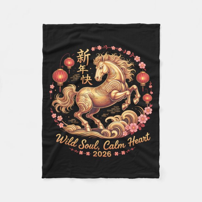 Couverture Polaire Festive 2026 Crazy Horse Lady Wild Soul Calm Heart (Devant)