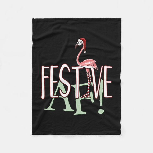 Couverture Polaire Festive Af Ironic Sarcastic Merry Christmas Flamin (Devant)