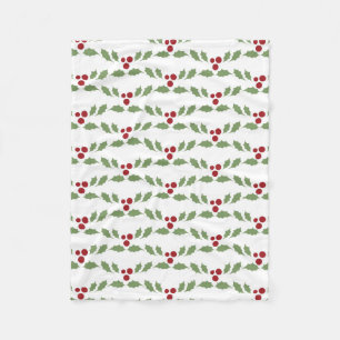 Couverture Polaire Festive Christmas Holly