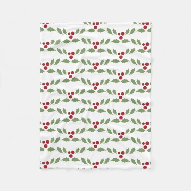 Couverture Polaire Festive Christmas Holly (Devant)