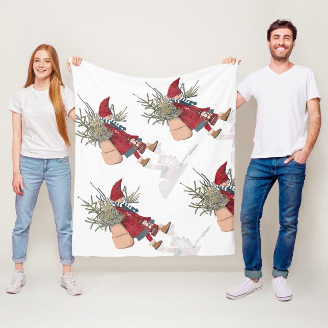 Couverture Polaire Festive Gnome Christmas Fleece Blanket – Cozy (En situation)