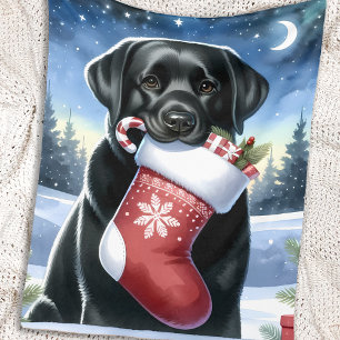 Couverture Polaire Festive Labrador Retriever Amoureux des chiens Noë