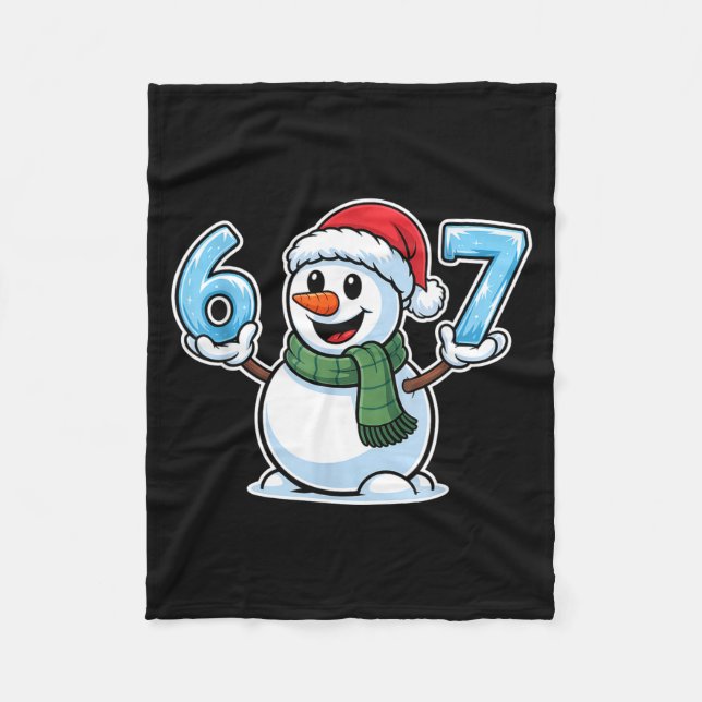 Couverture Polaire Festive Snowman Christmas Winter Cheer 67 Number  (Devant)