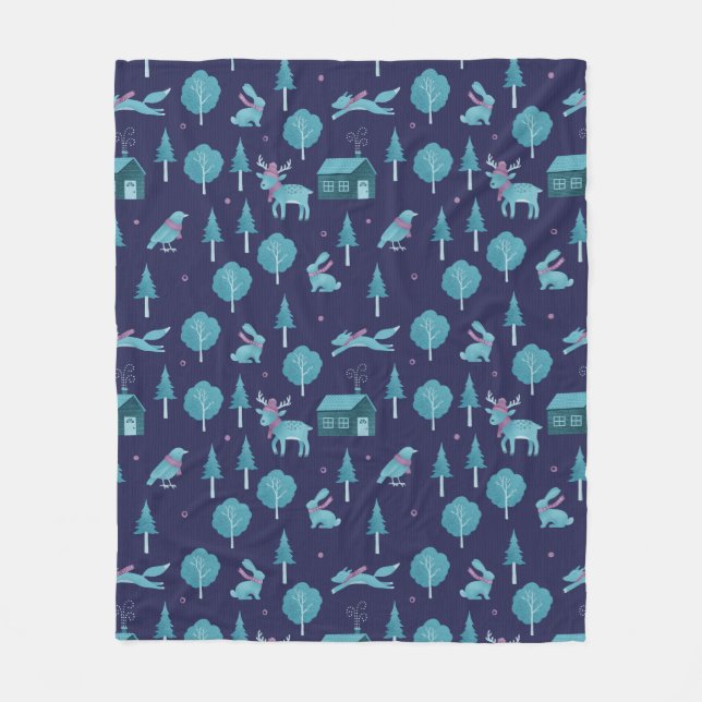 Couverture Polaire Festive Winter Animals (Devant)