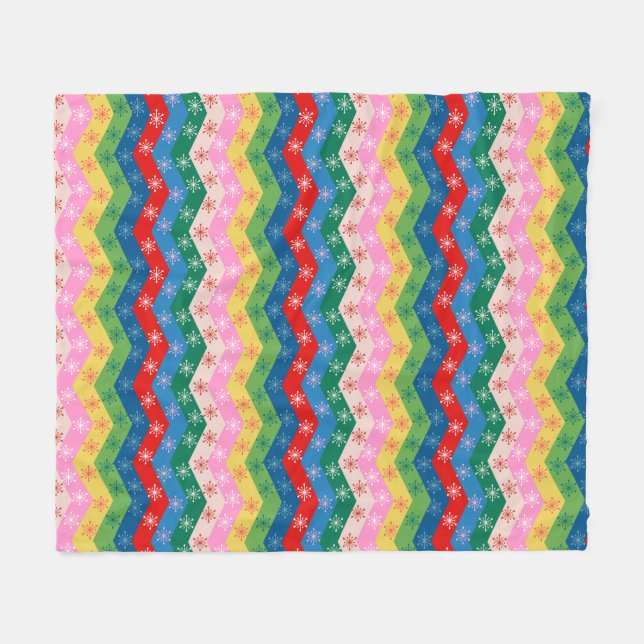 Couverture Polaire Festive zigzag ribbon Fleece Blanket (Devant (Horizontal))