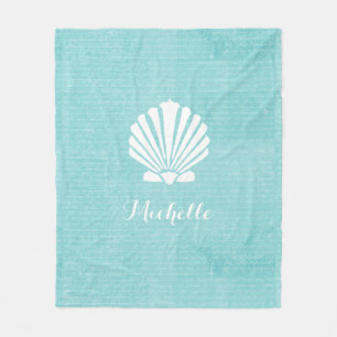 Couverture Polaire Feston Shell Girly d'Aqua de plage chic avec le