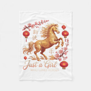 Couverture Polaire Fête 2026 Juste Fille Qui Aime Les Chevaux Lunaire
