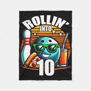 Couverture Polaire Fête d'anniversaire de bowling pour les 10 ans