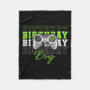 Couverture Polaire Fête d'anniversaire de jeu vidéo pour garçons Enfa